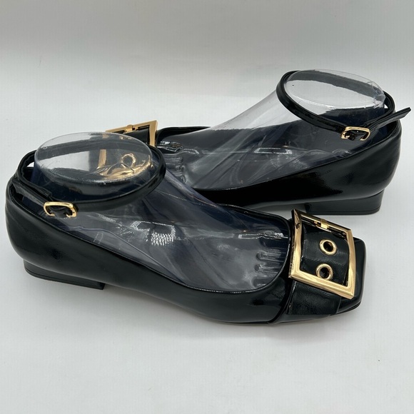Jeffrey Campbell So Cute Patent Leather Ankle Strap Flats Buckle Women’s  8.5 - Picture 3 of 14